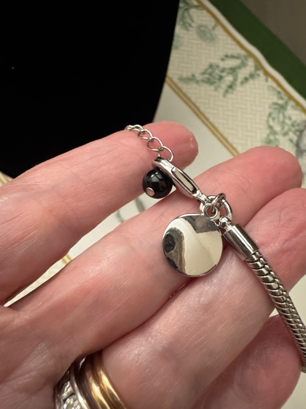White House Black MarkeElegant Silver Lariat Necklace - Sleek Modern Drop Design - Picture 5 of 6